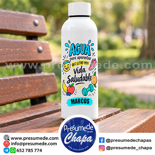 Bidón vida saludable personalizado con nombre