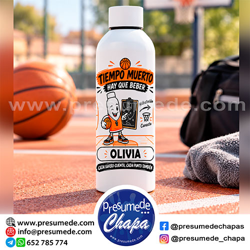 Bidón baloncesto tiempo muerto personalizado con nombre
