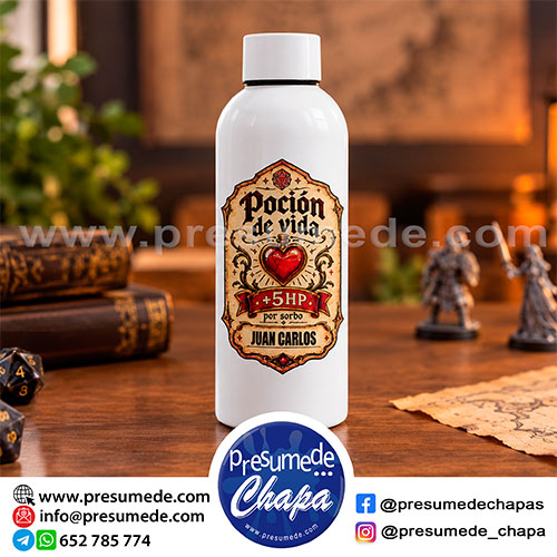 Bidón poción de vida personalizado con nombre