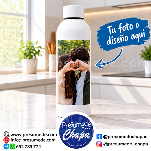 Bidón personalizado con foto, texto, logotipo o tu diseño